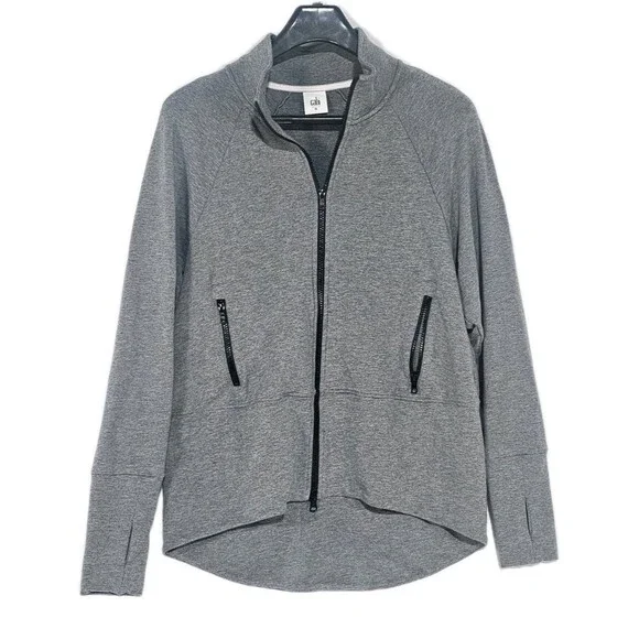 Cabi Sweatshirt Womens  Size M Gray Zip Up Stretch Knit Athletic Athleisure - Picture 2 of 10